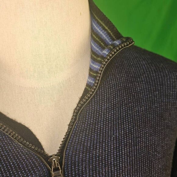 Robert Graham Mens Blue Wool 1/4 Zip Pullover Sweater‎ XL - Picture 4 of 7